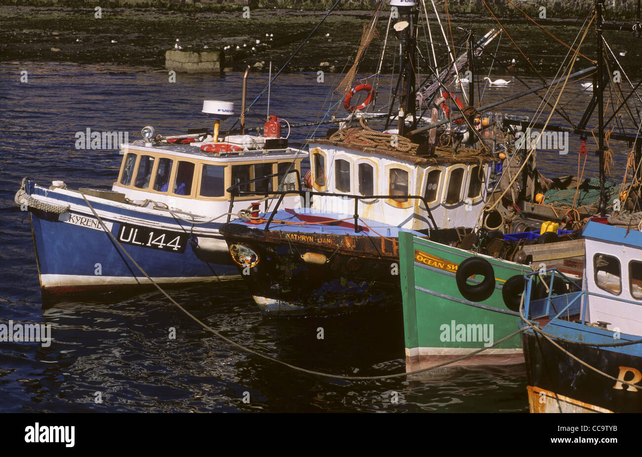 Fishing boats in Oban Harbour. Scotland Stock Photo