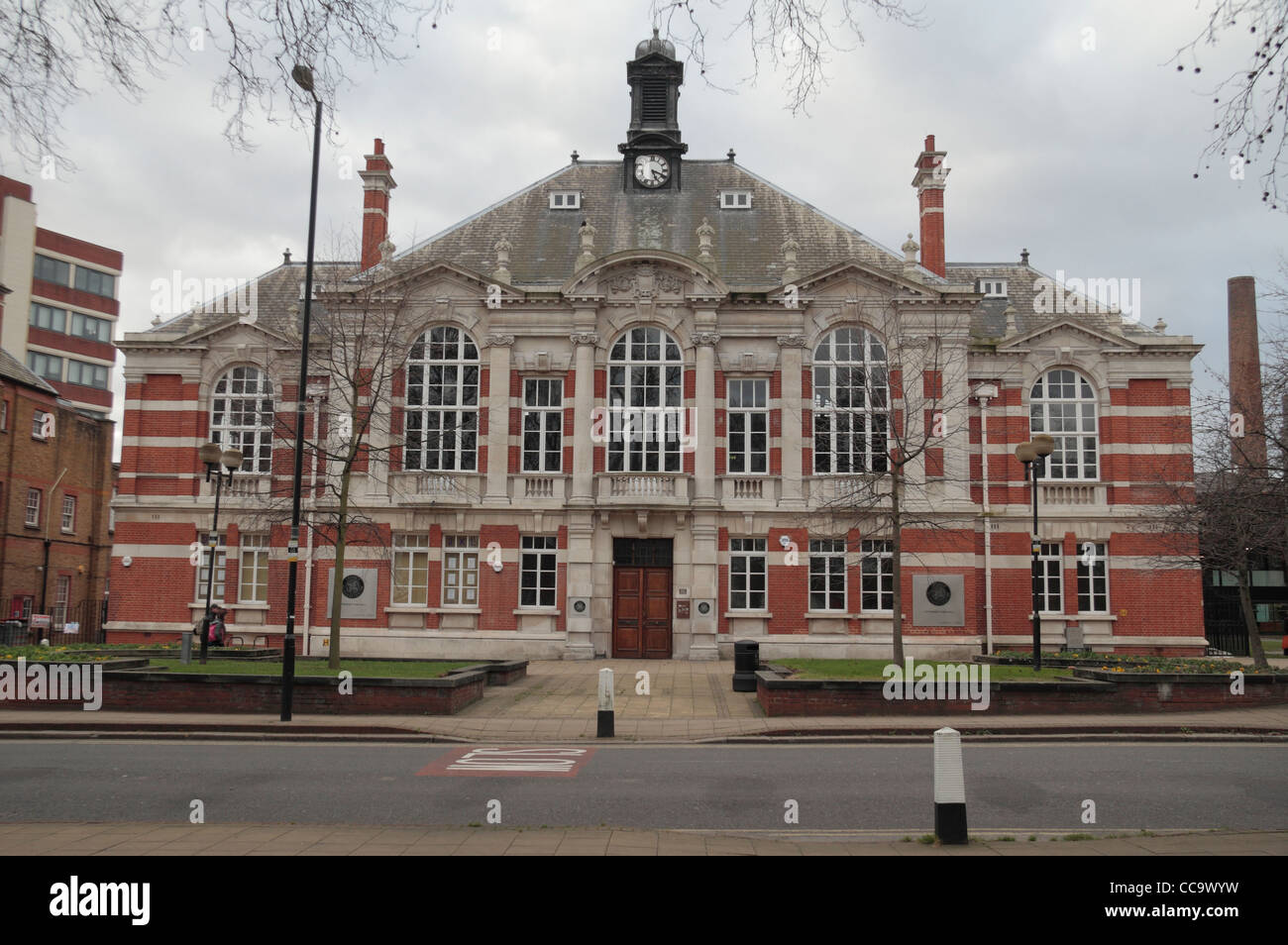 The front entrance to Tottenham Town Hall, North London, United Kingdom, Stock Photo