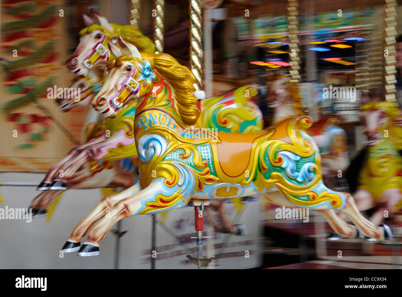 Carousel Horses Stock Photo