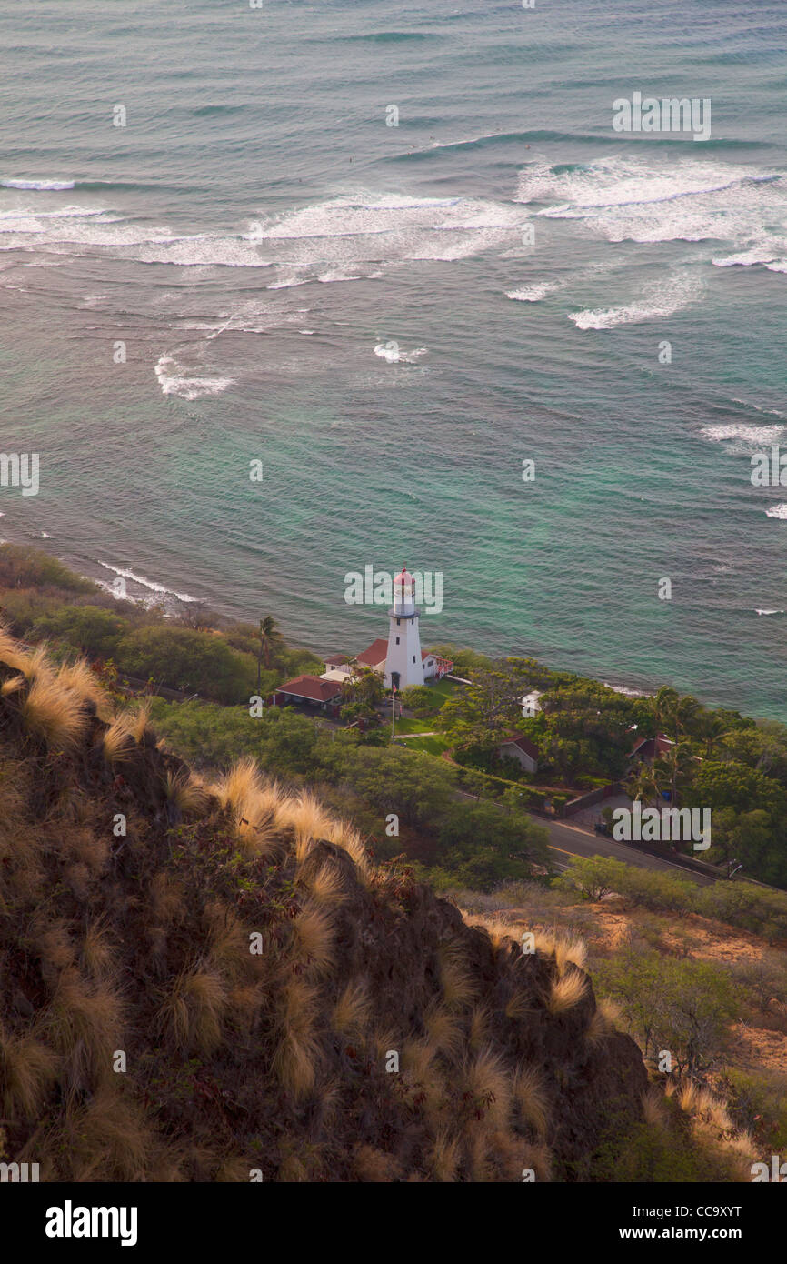 Diamond Head Lighthouse from Diamond Head Crater, Waikiki, Honolulu