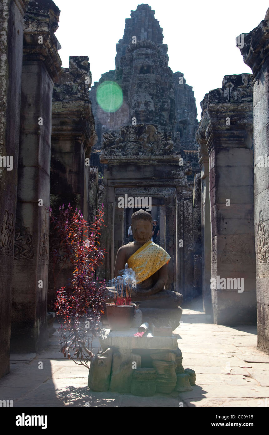 Incense burning at asian temple in cambodia hi-res stock photography ...