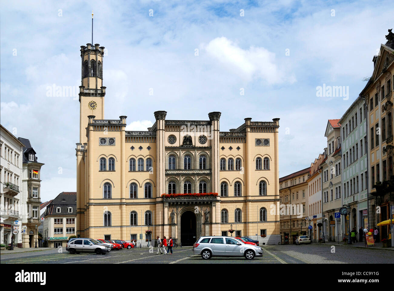 City hall of the east Saxon city Zittau in the style of the Italian renaissance. Stock Photo