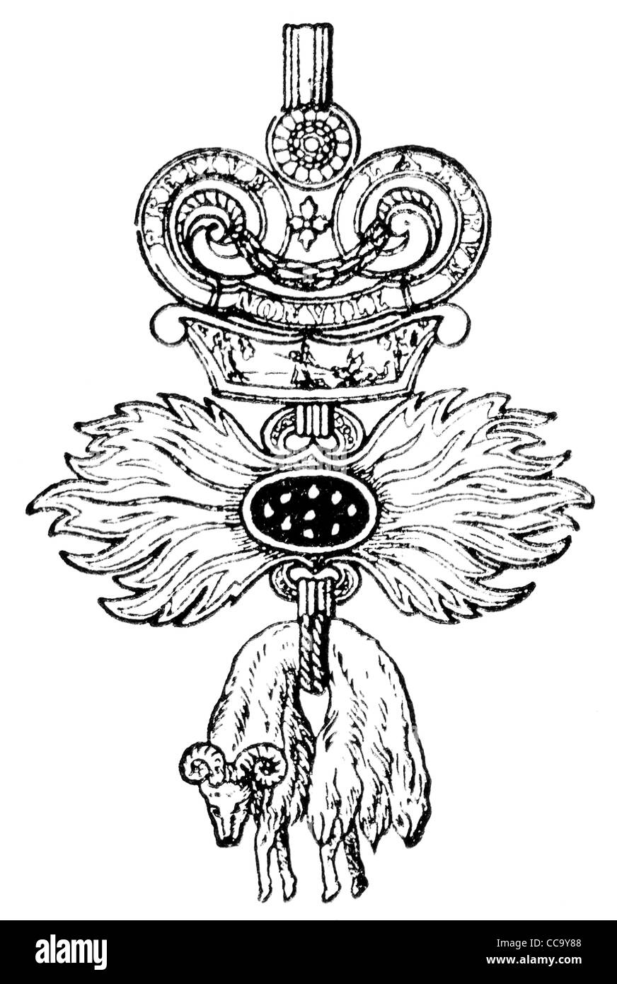 Order of the Golden Fleece (Austro-Hungarian Empire, Spain, 1430). Stock Photo