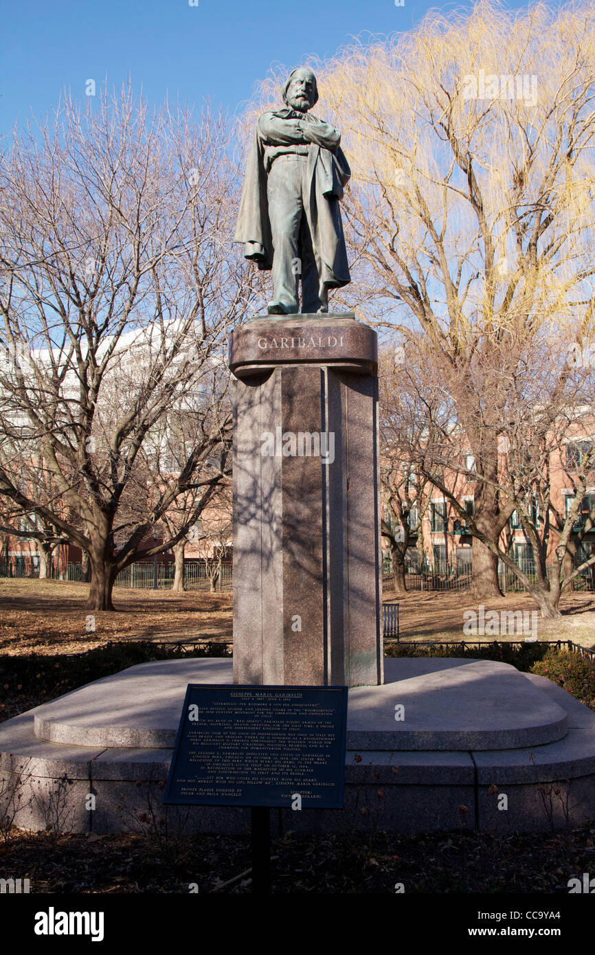 Statue of Giuseppe Maria Garibaldi, Garibaldi Park. Little Italy
