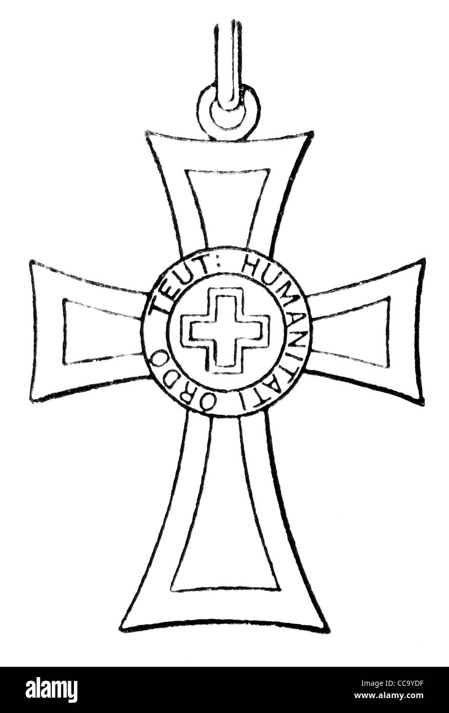 Marian Cross of the German Order of Knights (Austro-Hungarian Empire, 1871). Stock Photo