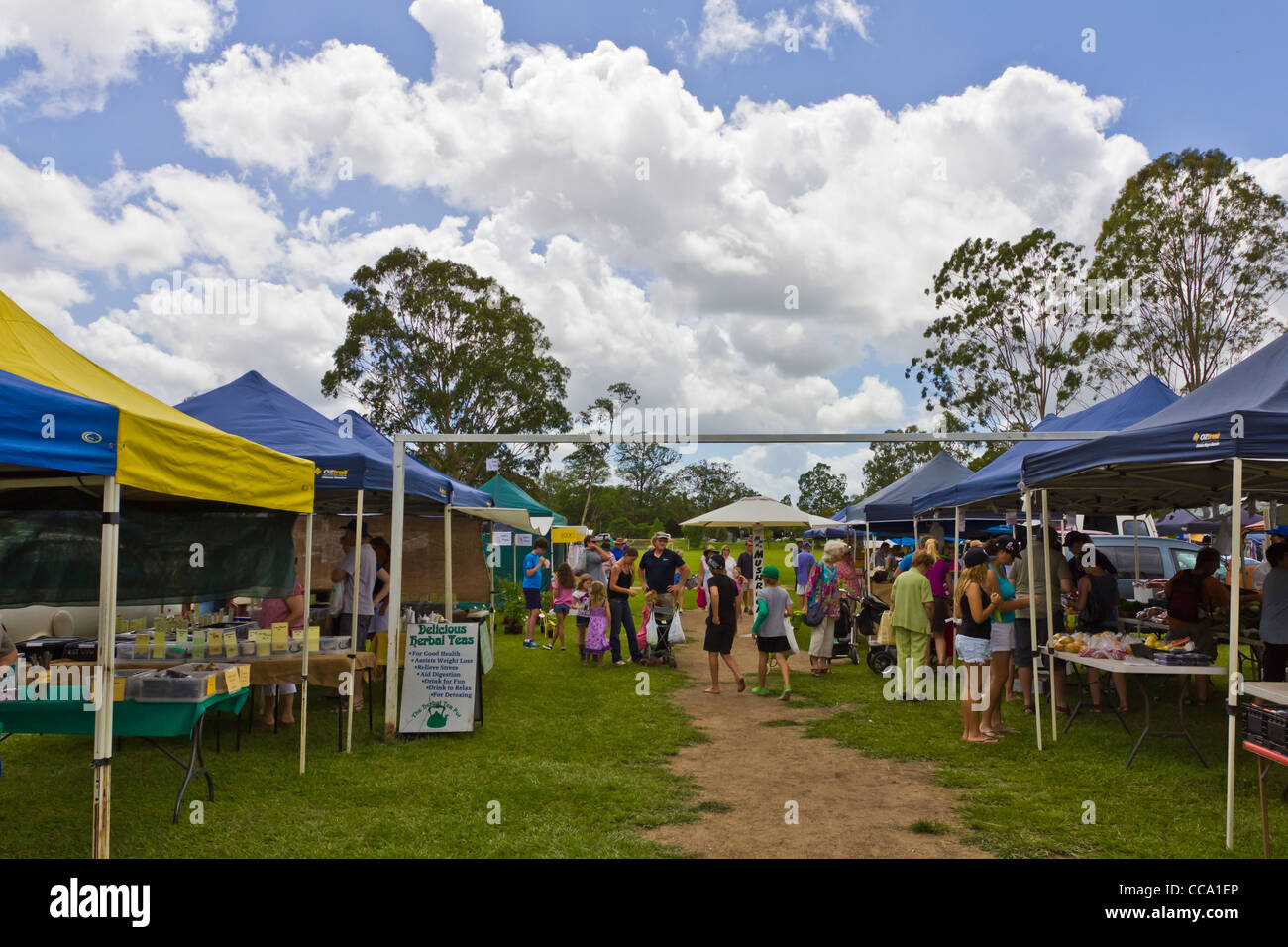 Country produce market at Yandina, Sunshine Coast, Queensland, Australia Stock Photo