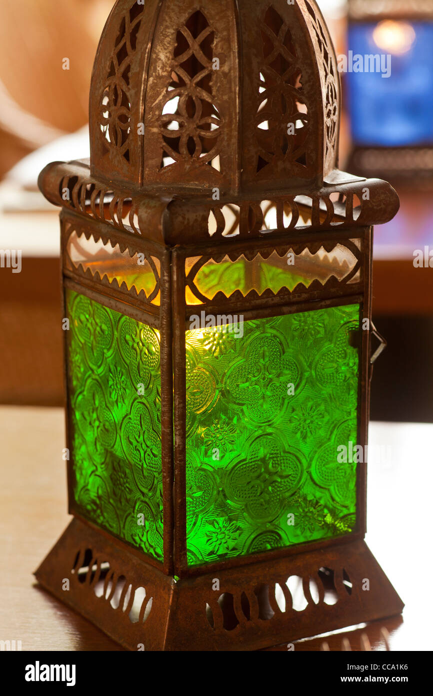 Moorish oil lamps, Cadiz Restaurant, Santa Barbara, California, United States of America Stock Photo