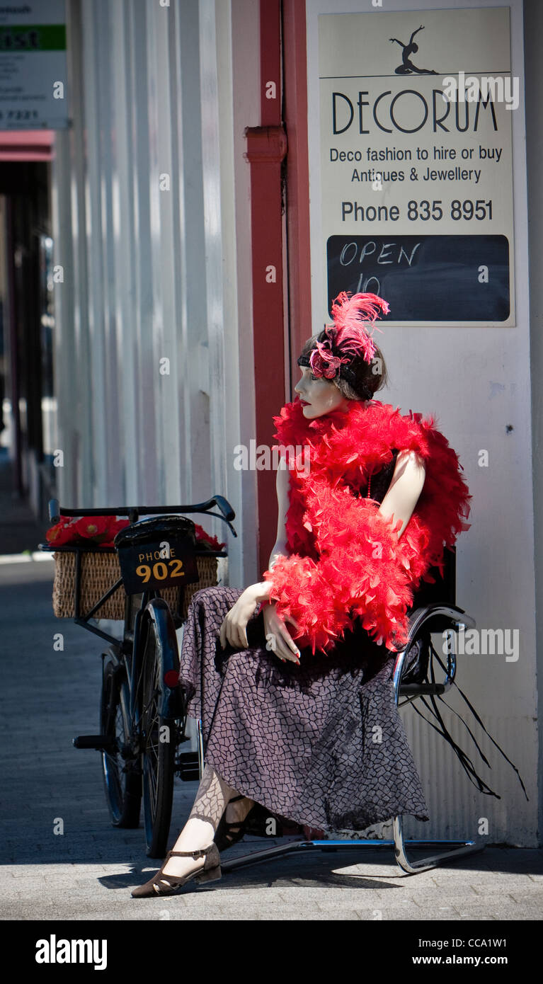 Napier, New Zealand. Store Mannequin in front of Clothing Store. Stock Photo