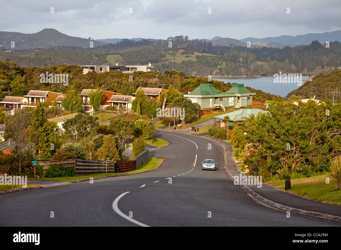 Paihia, New Zealand. Residential Suburb. Stock Photo