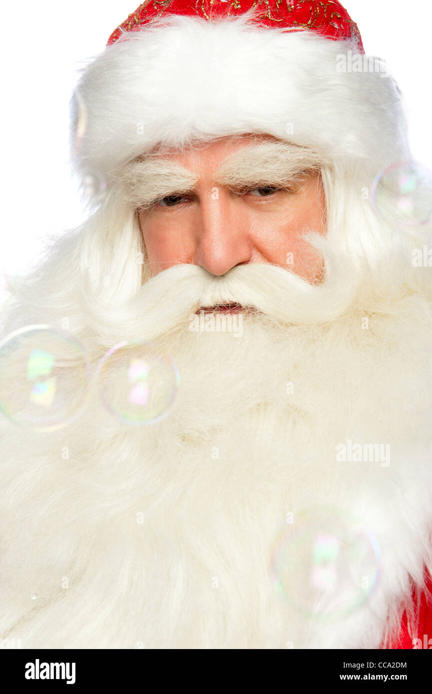 Santa Claus Portrait smiling isolated over a white background Stock ...
