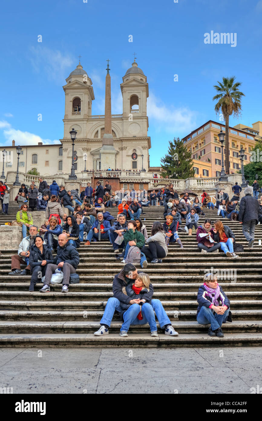 The Spanish Steps (Italian Scalinata di Trinita dei Monti) in Rome, Lazio, Italy Stock Photo