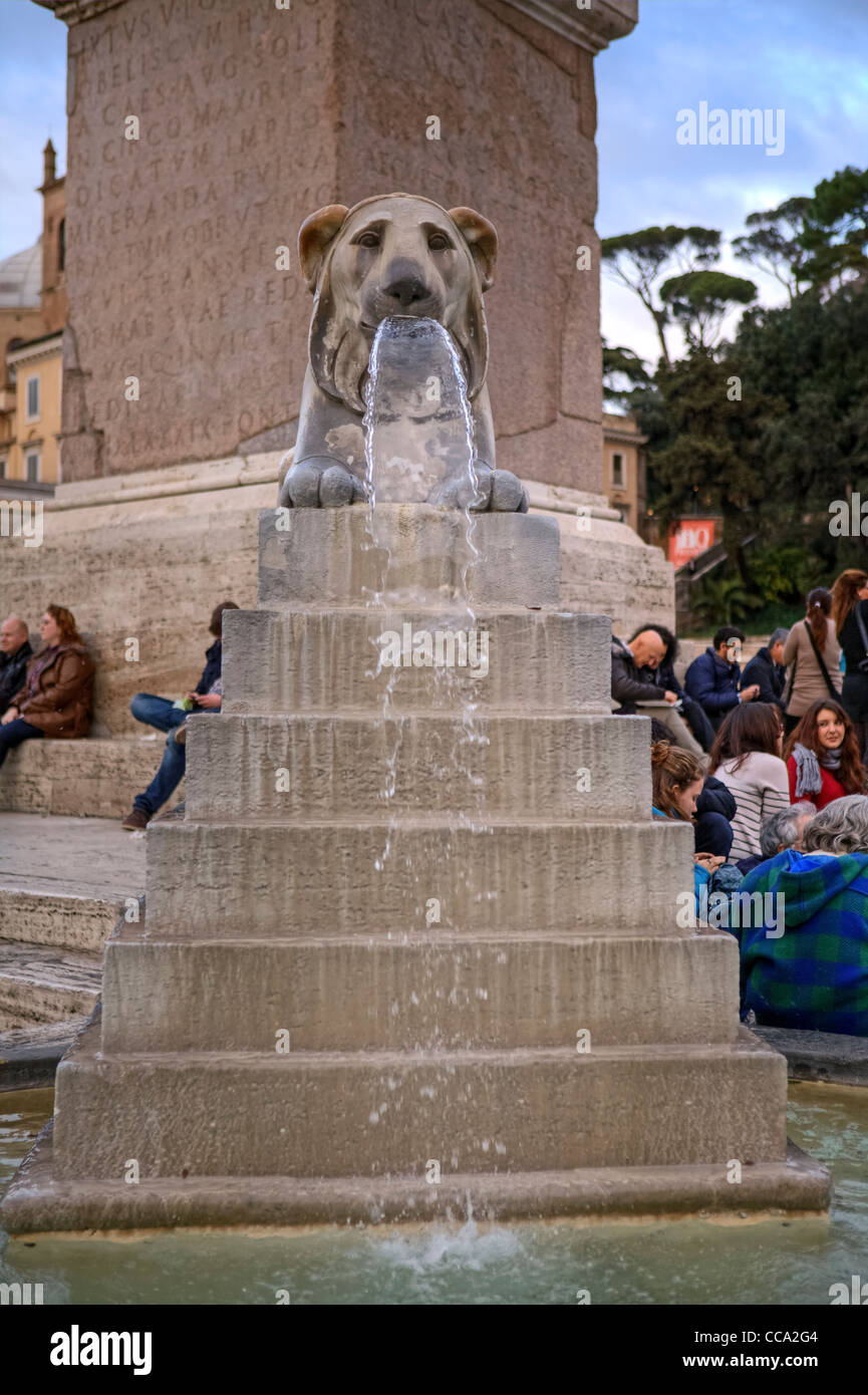 Lion Fountain in the Piazza del Popolo in Rome, Lazio, Italy Stock Photo Alamy