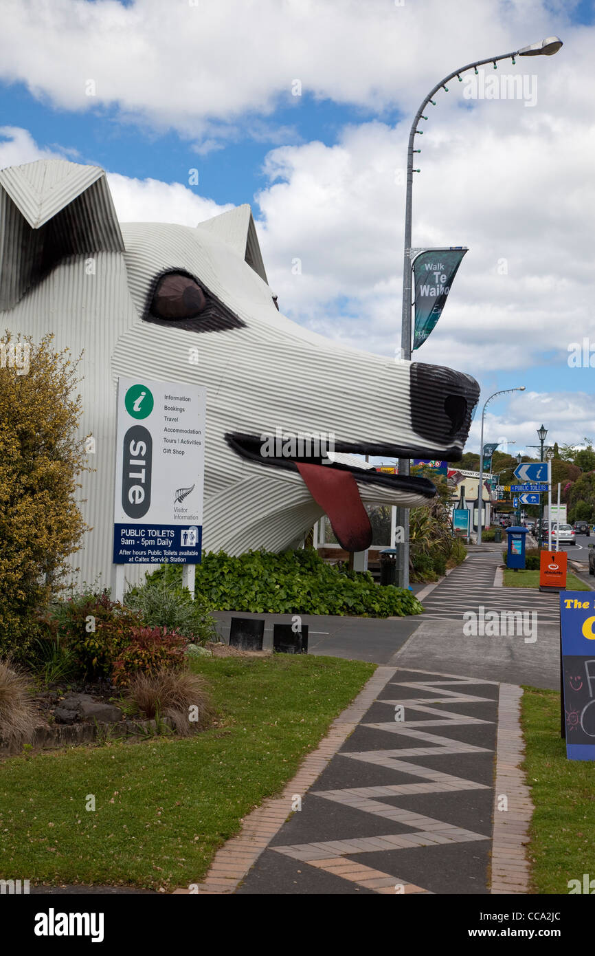 Tirau, New Zealand. Street Scene, iSite, Government Tourist Information Office. Stock Photo