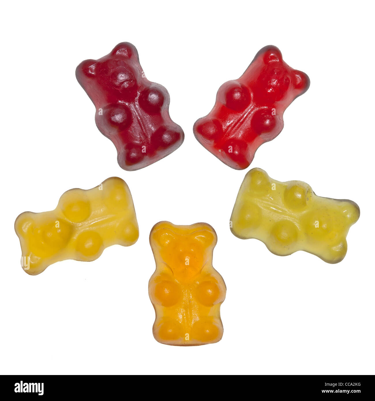 Organic gummi bears without gelatin, colored and flavored with fruit