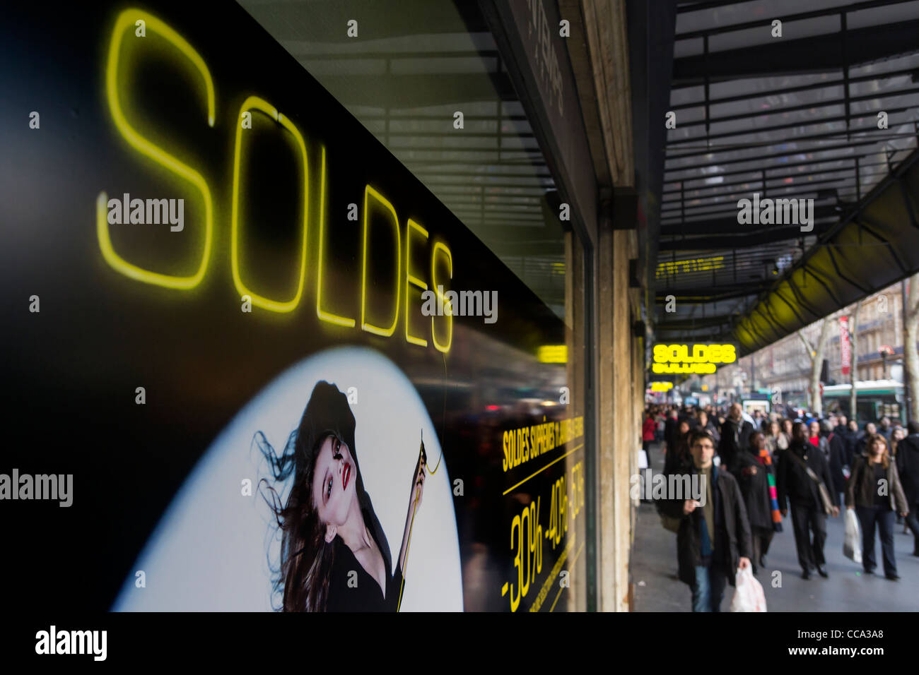 January sales at Printemps department store, Paris, France Stock Photo