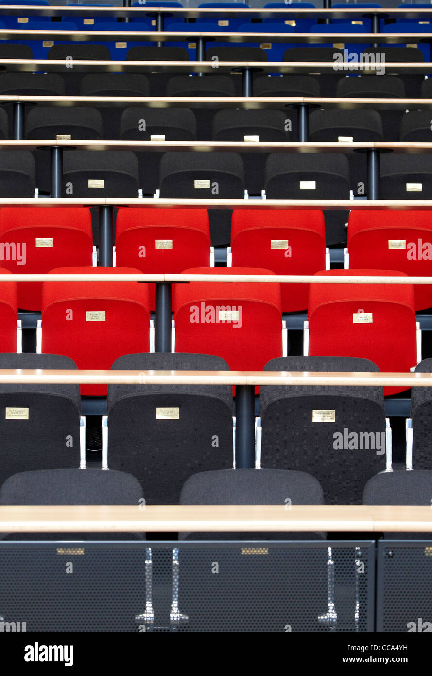 Chairs in a conference centre await the arrival of delegates. Stock Photo