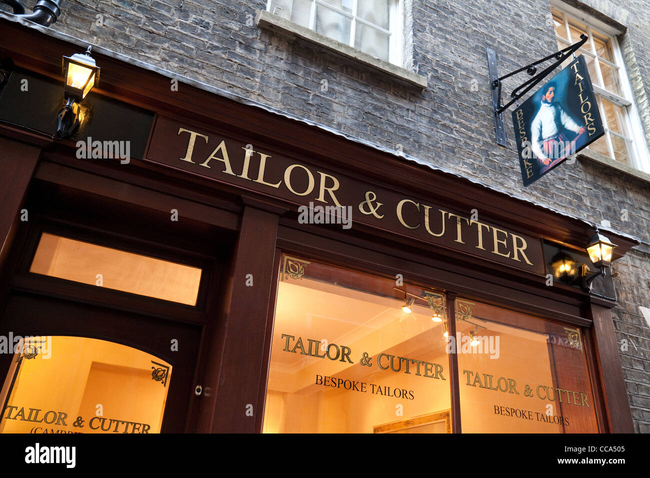Tailor  & Cutter bespoke tailors shop, Cambridge UK Stock Photo