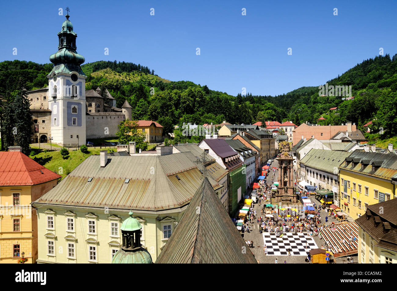 Historic mining town Banska Stiavnica, Slovakia UNESCO Stock Photo