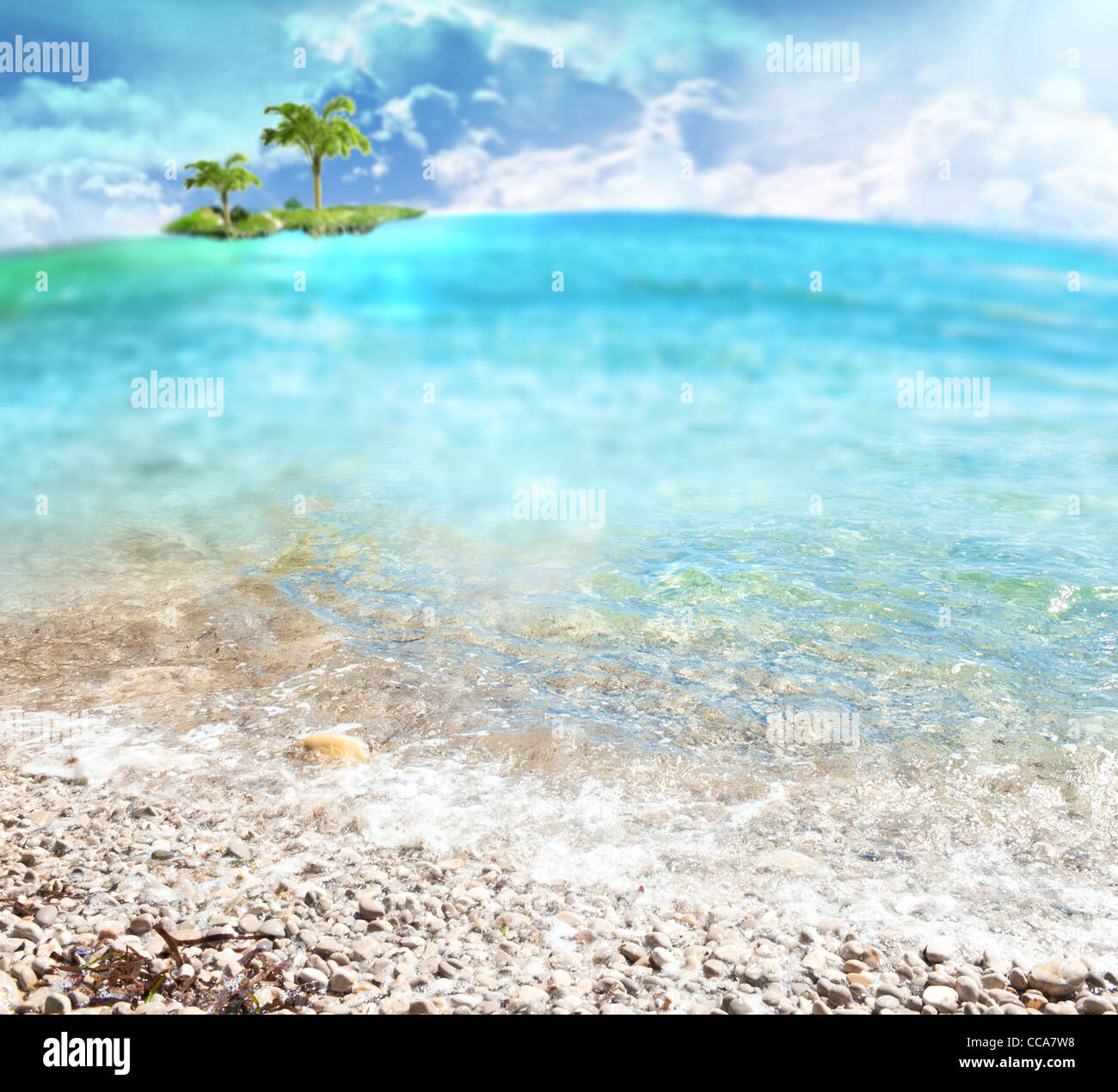 Clean Coast Image Bright view of Spanish coast line and beautiful clean mediterranean sea ...