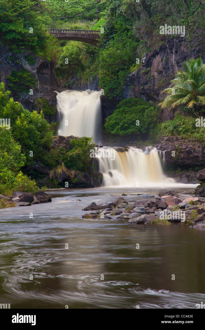 Ohe'o Gulch - aka Seven Sacred Pools, Haleakala National Park, near Hana, Maui, Hawaii. Stock Photo