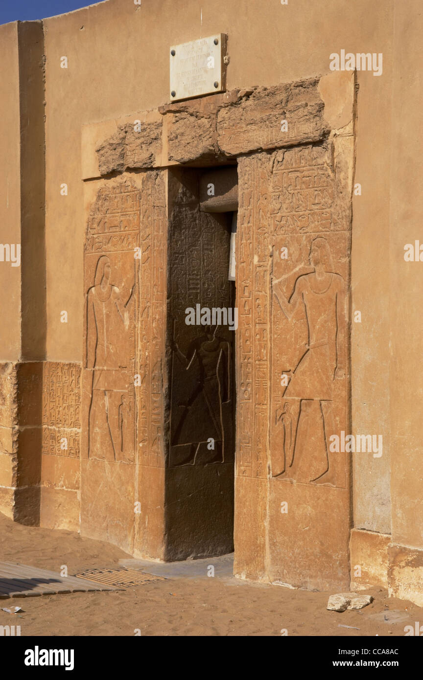 Mastaba of Mereruka. Priest of Pharaoh Teti. 6th Dynasty. Old Kingdom. Gateway. Saqqara. Egypt. Stock Photo