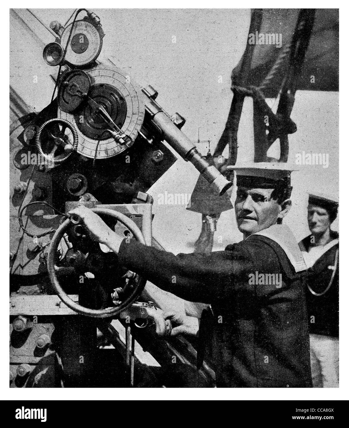 1916 Gun layer able seaman anti aircraft gun Zeppeilin L20 Salonika gunner sailor Royal Navy Naval HMS Stock Photo