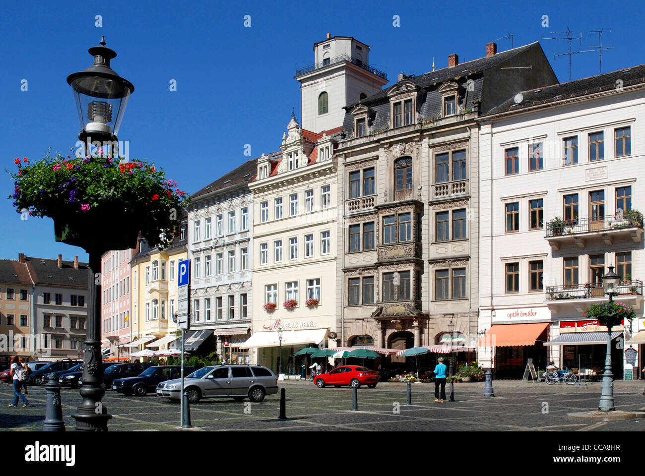 Market place of the east Saxon city of Zittau in the Upper Lusatia. Stock Photo