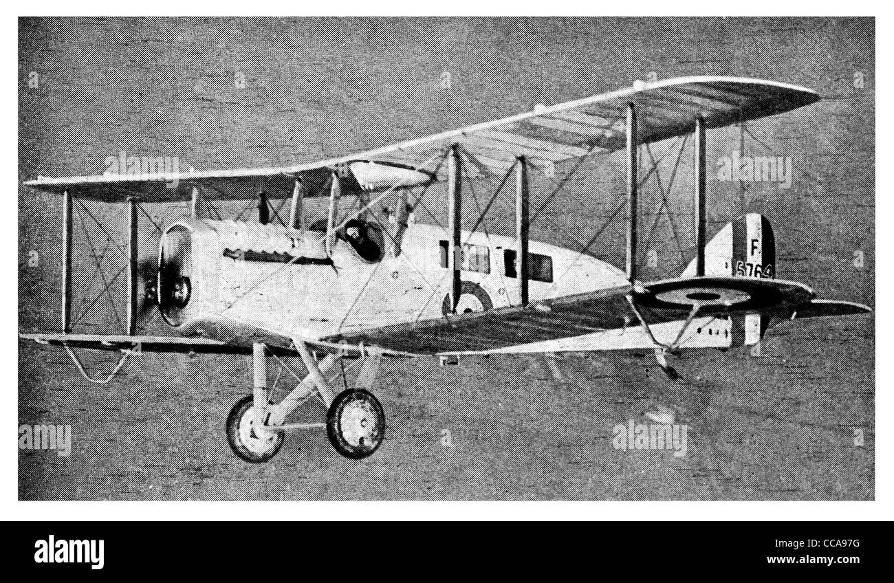 1918 Airco reconnaissance record trip 3rd Oct Paris 125 minutes back to Hendon 135 mins Airplane Royal Air Force Corps RAF plane Stock Photo