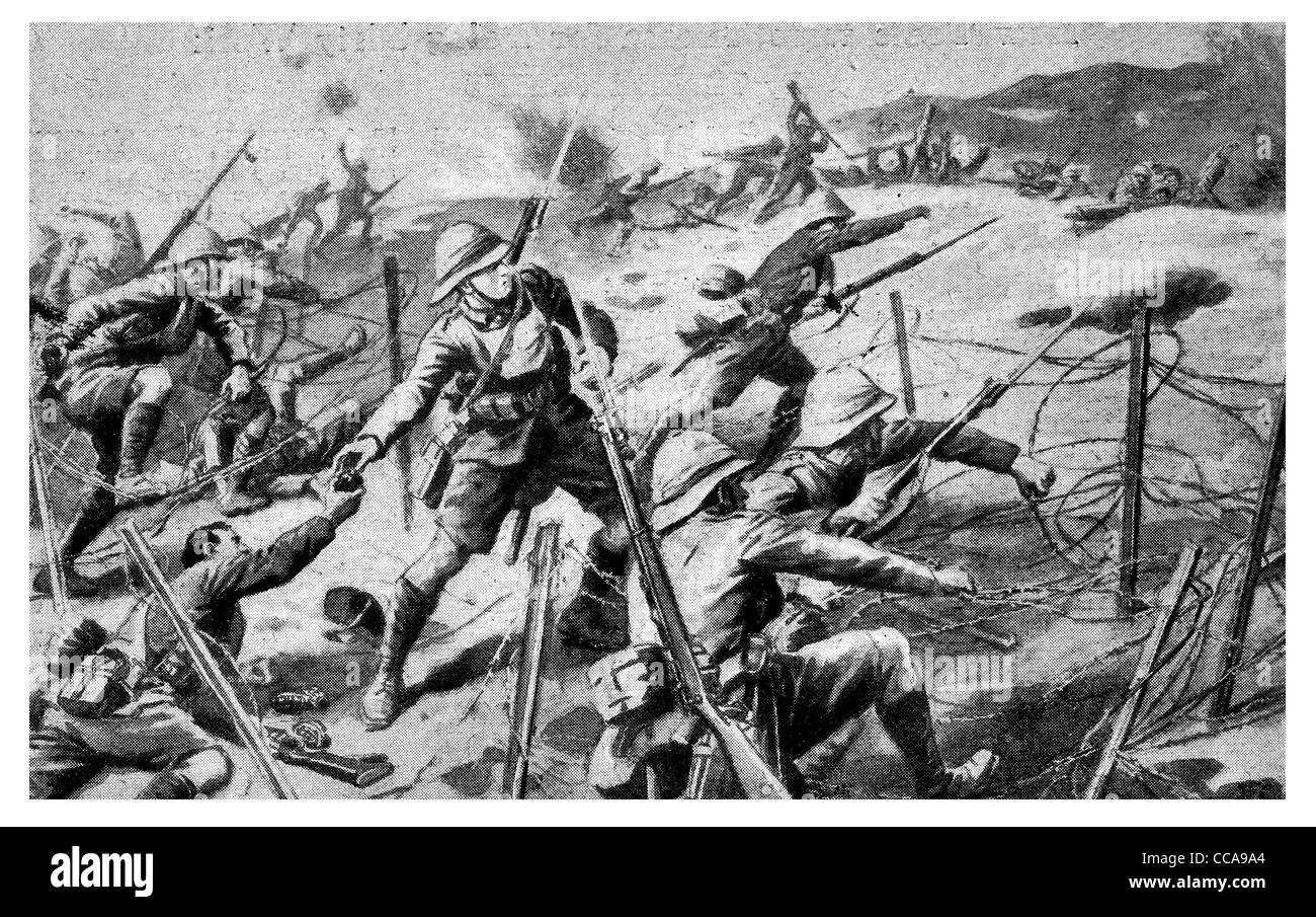 1917 English storming Turkish trench south west Hill 1070 near Beersheba November 1st Israel hand combat shot dead Stock Photo