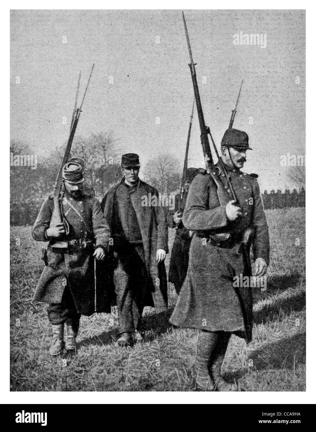 French Traitor deserter executed execution 1916 execution desertion AWOL absence without leave executioner shot dead by rifle Stock Photo