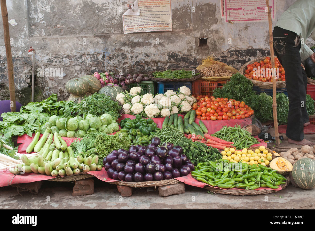 Vegetable market, Vrindavan, Uttar Pradesh, India Stock Photo Alamy