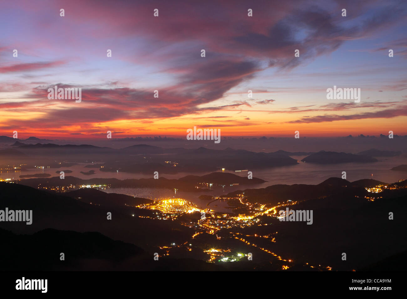 sunset in the mountains Stock Photo - Alamy