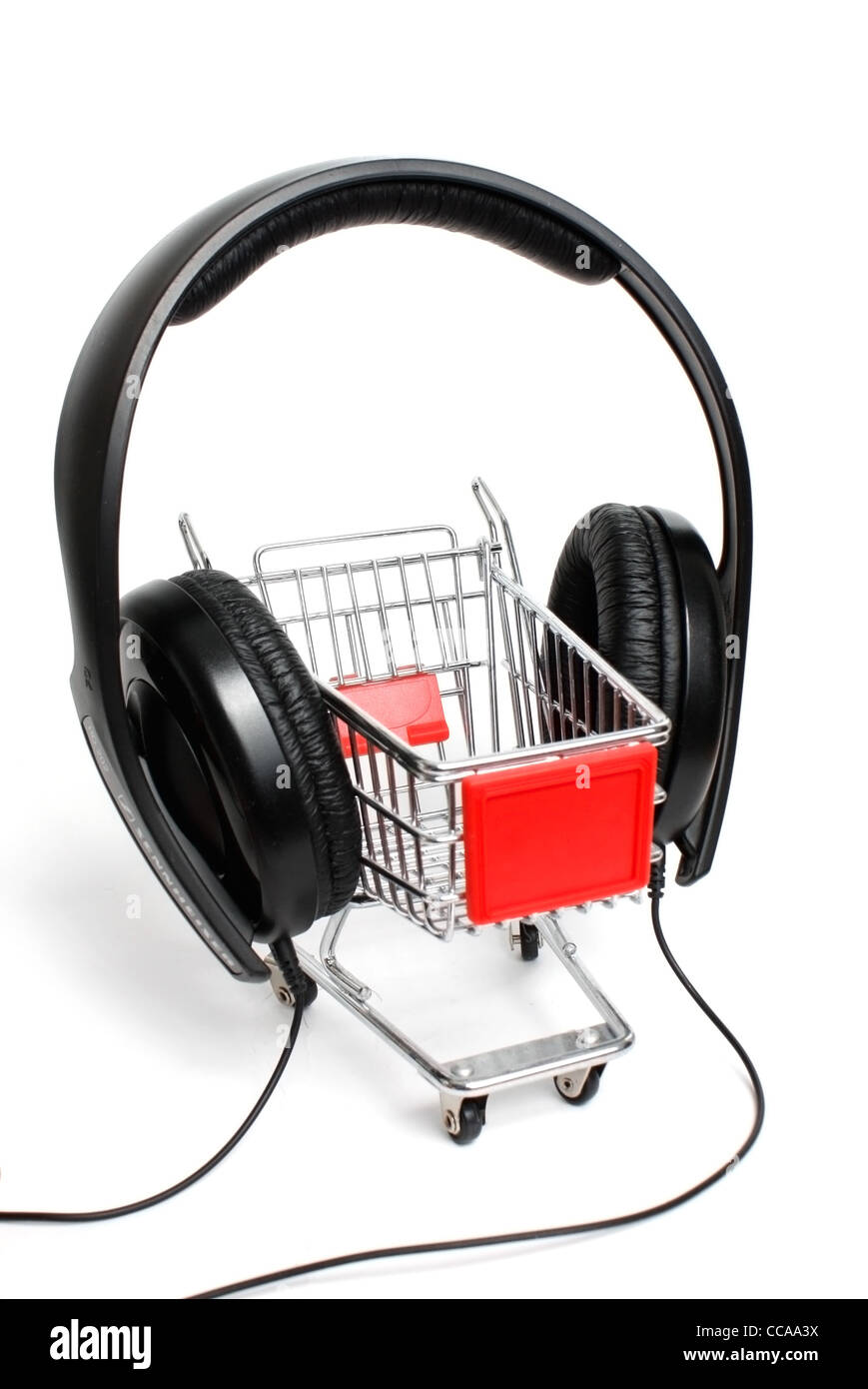 A miniature shopping trolley in studio Stock Photo