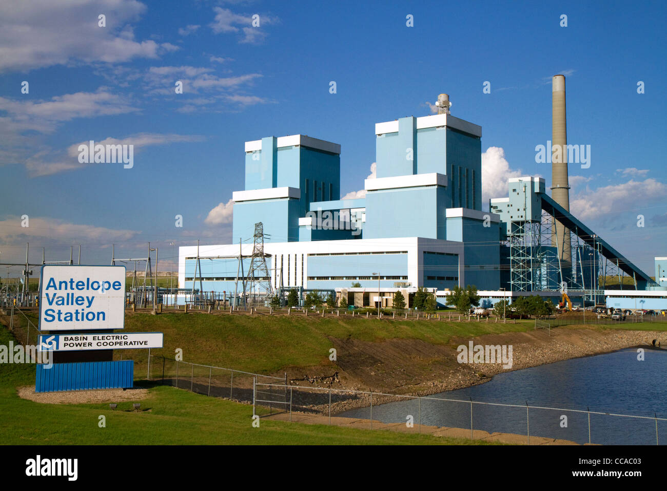 Antelope Valley Station is a coal-based power plant located near Beulah, North Dakota, USA. Stock Photo