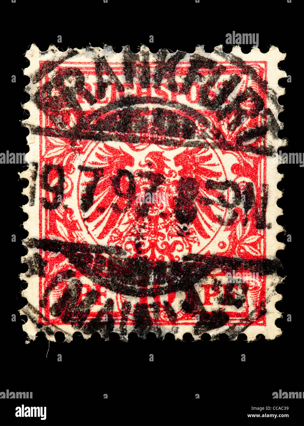 Postage stamp: Reichspost, 10 Pfennig, 1889, stamped 1897 Stock Photo