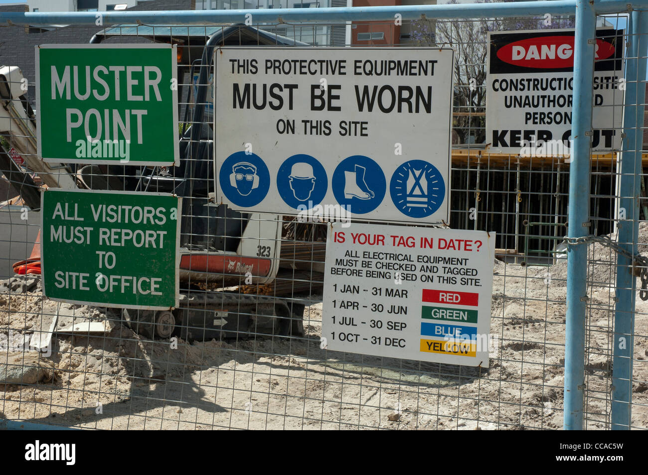 Construction site gate signs Stock Photo 42025701 Alamy