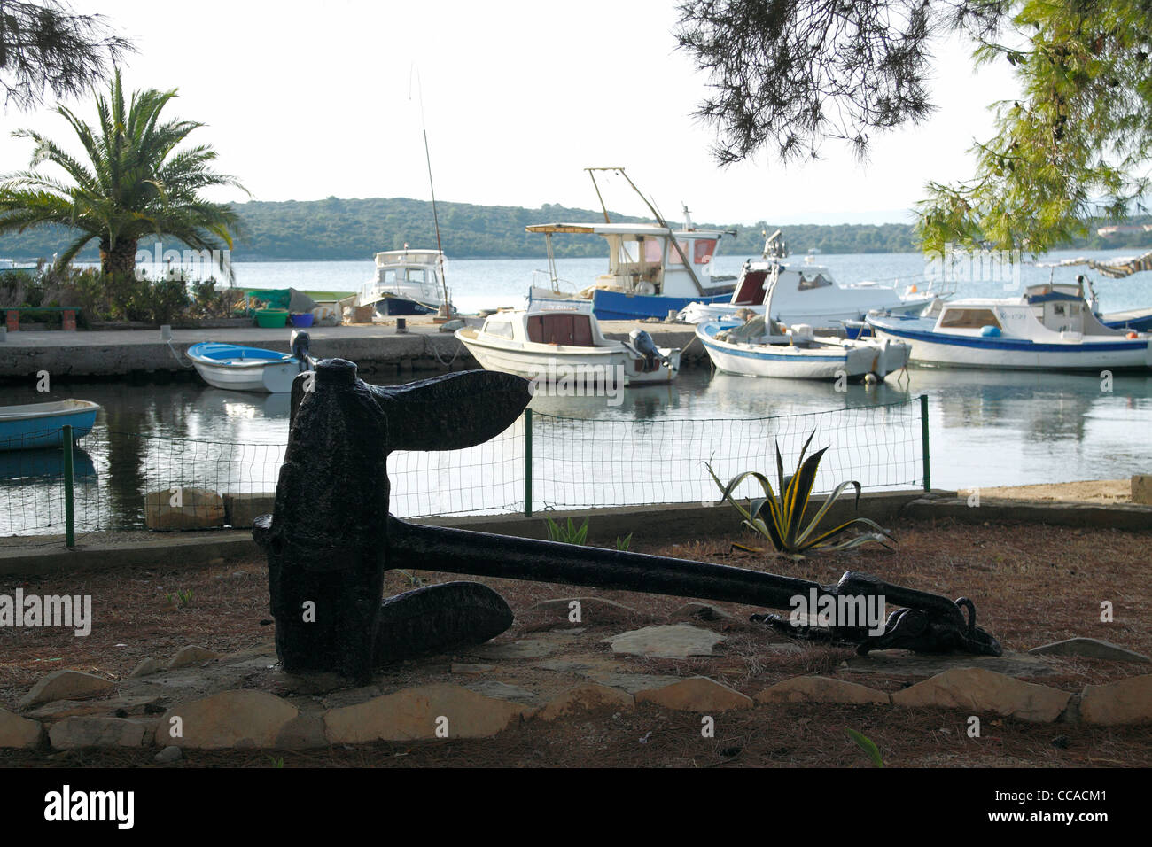 Anchor in Loviste port, Peljesac peninsula, Croatia Stock Photo