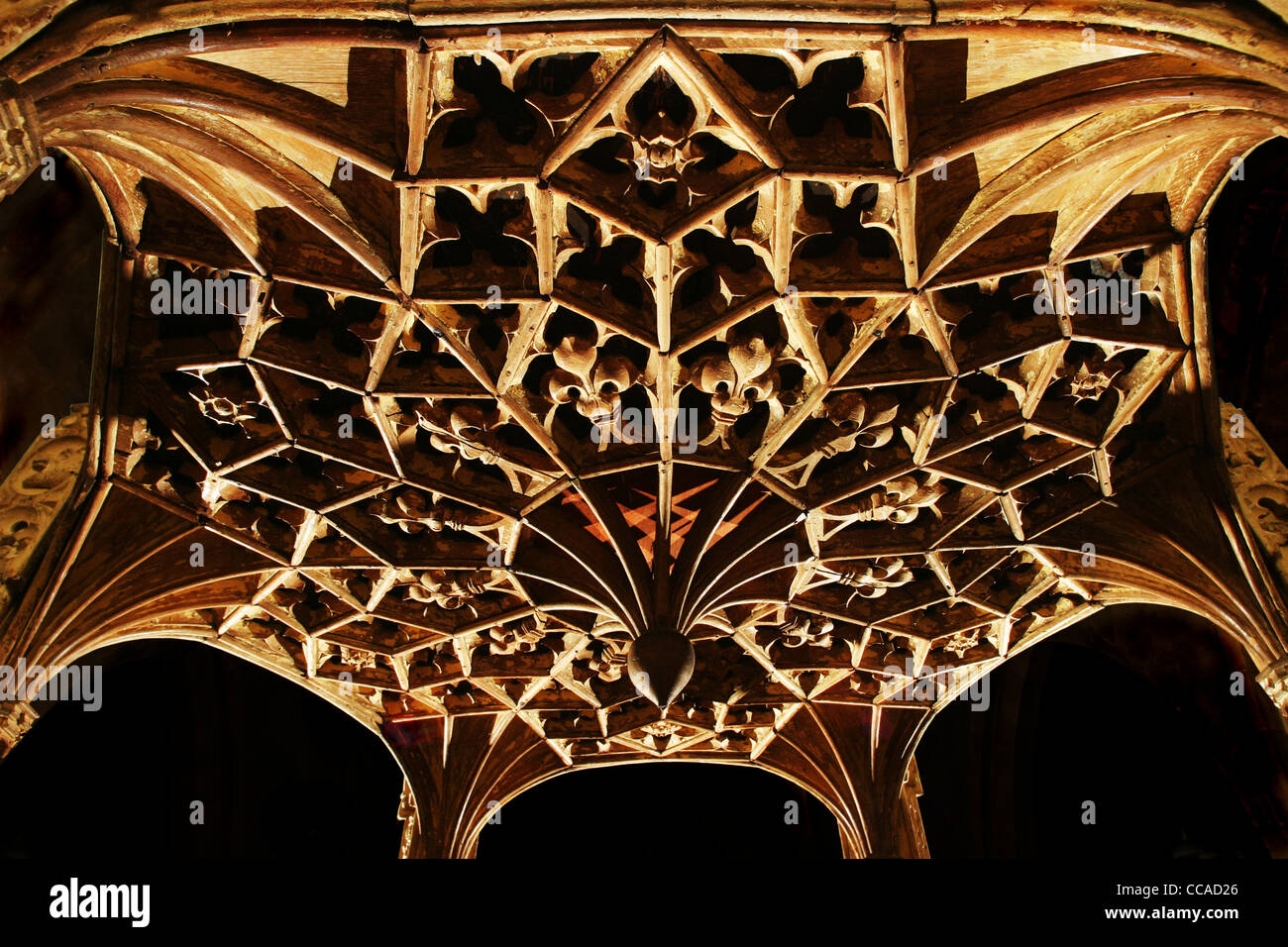 Font canopy, Church of St Botolph, Trunch, Norfolk Stock Photo