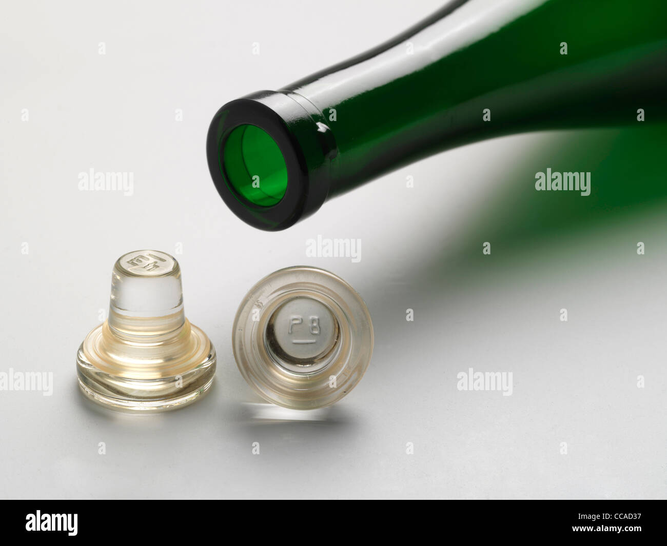 Glass wine bottle stopper, which replaces the traditional cork Stock