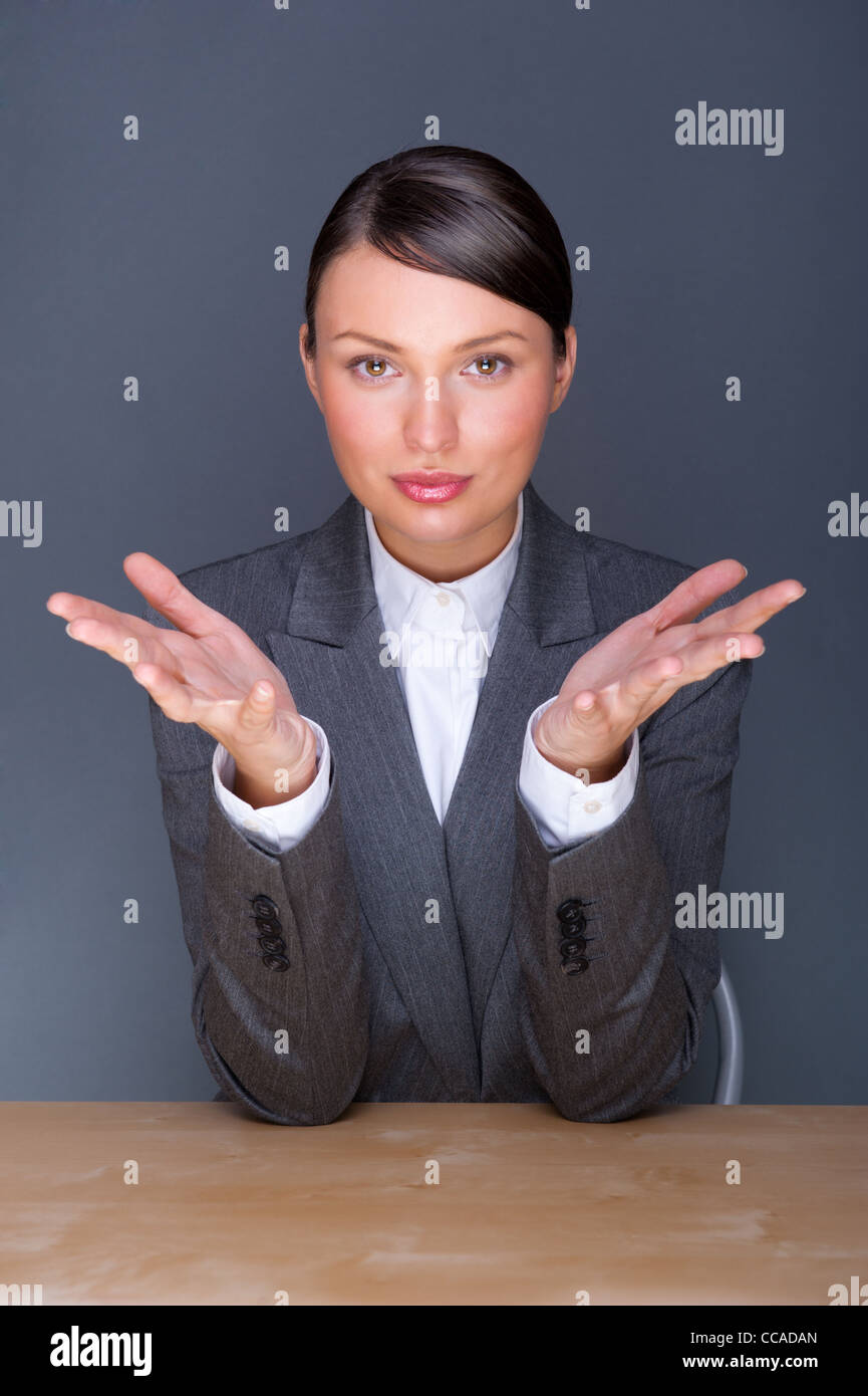 Smiling young business woman. In a modern office Stock Photo - Alamy
