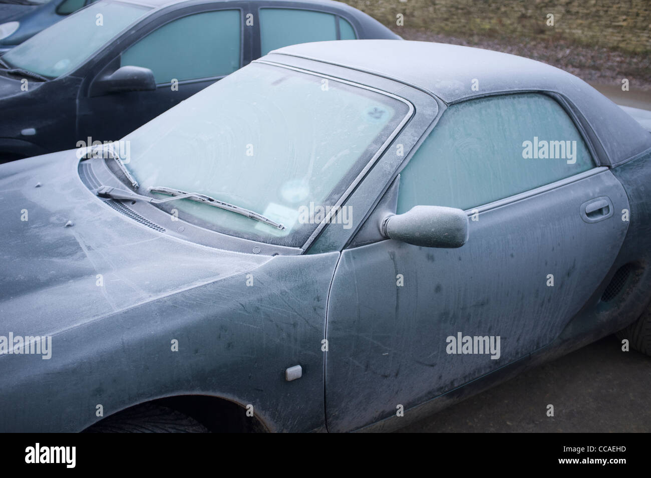 A frosty car Stock Photo