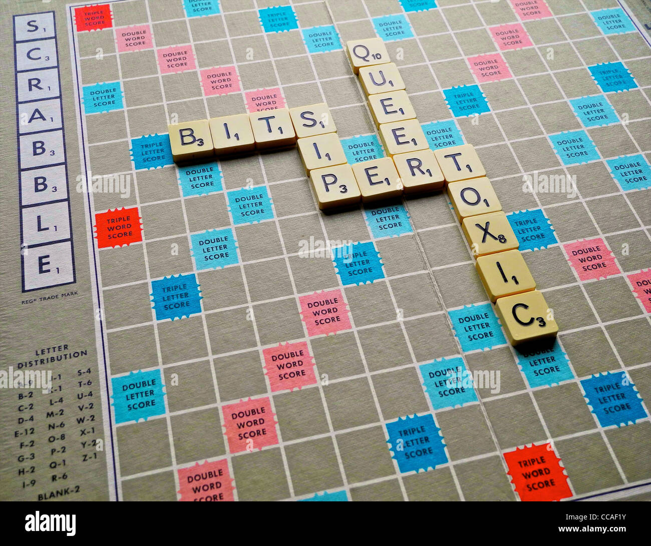 A Scrabble game board EDITORIAL USE ONLY Stock Photo Alamy