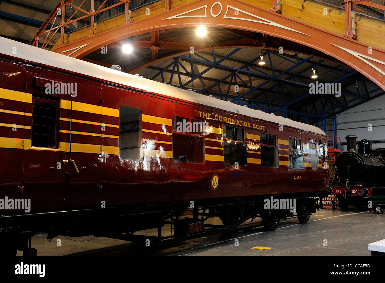 the coronation scot coach preseved at the national railway museum york england uk Stock Photo