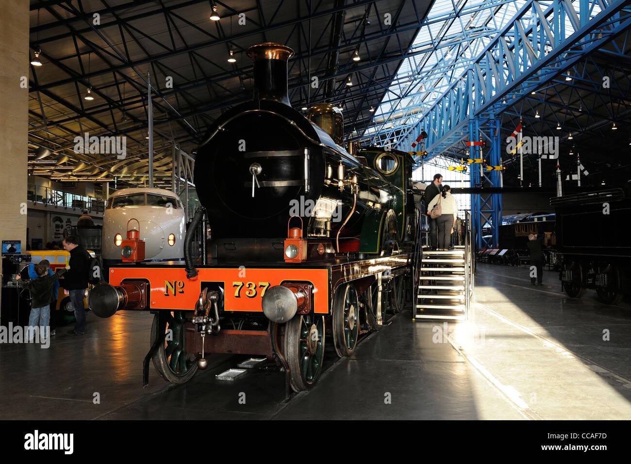 South Eastern & Chatham Railway Class D 4-4-0 steam locomotive No 737,on display in the national railway museum york uk Stock Photo