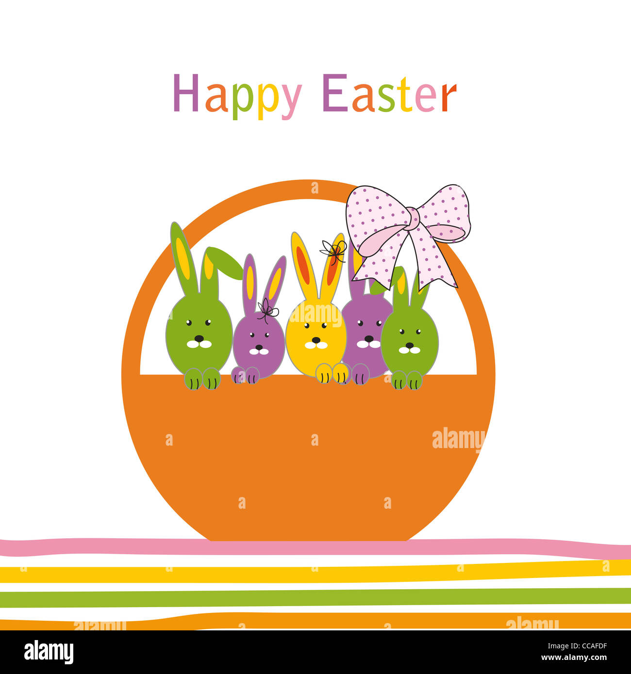 Drawing easter basket rabbits hi-res stock photography and images - Alamy
