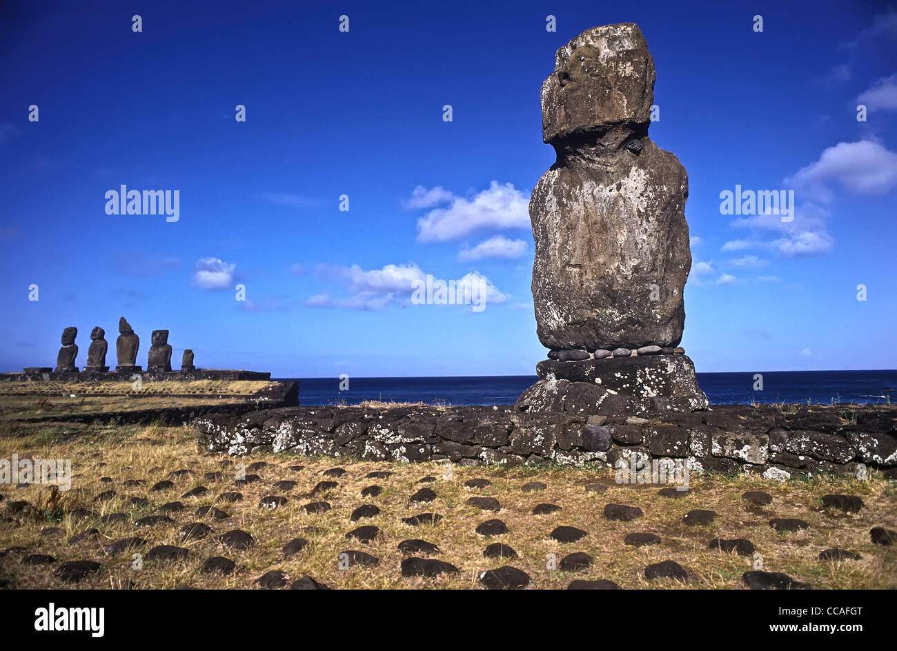 The mysterious stone statues of Easter Island Stock Photo Alamy