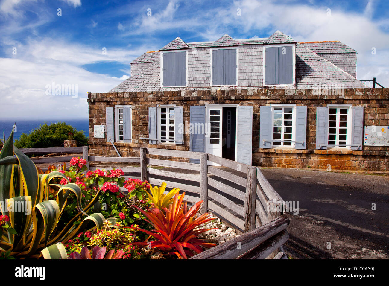 Historic lookout building at Shirley Heights - overlooking the English ...