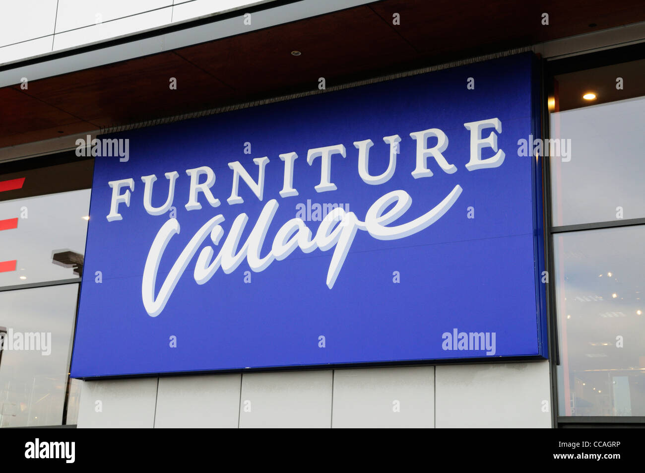 Furniture Village Shop Sign, Cambridge, England, UK Stock Photo