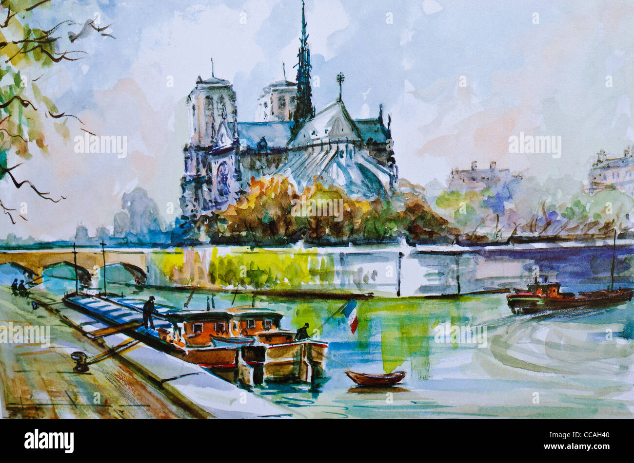 Notre dame paris interior painting hi-res stock photography and images -  Alamy