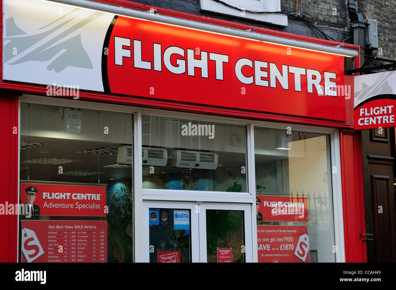 Flight Centre Travel Agents, Cambridge, England, UK Stock Photo